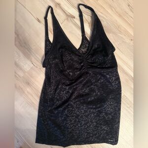 Ruby Ribbon Charcoal Leopard Print Top